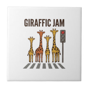 Azulejo De Cerâmica Congestionamento Giraffico Cruzamento de Girafa Di