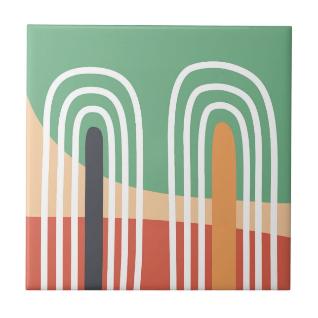 Azulejo De Cerâmica conjunto arco-íris abstrato (Frente)