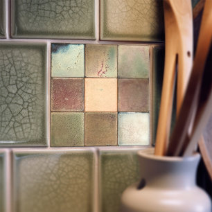 Azulejo De Cerâmica Conjunto de 9 Decorações de Parede em Tom de Terra