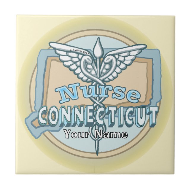 Azulejo De Cerâmica Connecticut Nurse Caduceus Tile (Frente)