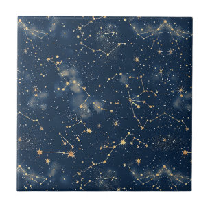 Azulejo De Cerâmica Constelação Celeste - Noite Estrelada