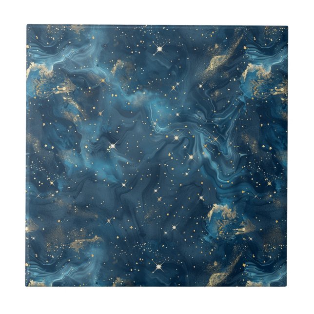 Azulejo De Cerâmica Constelação Celestial - Noite Estelar (8) (Frente)