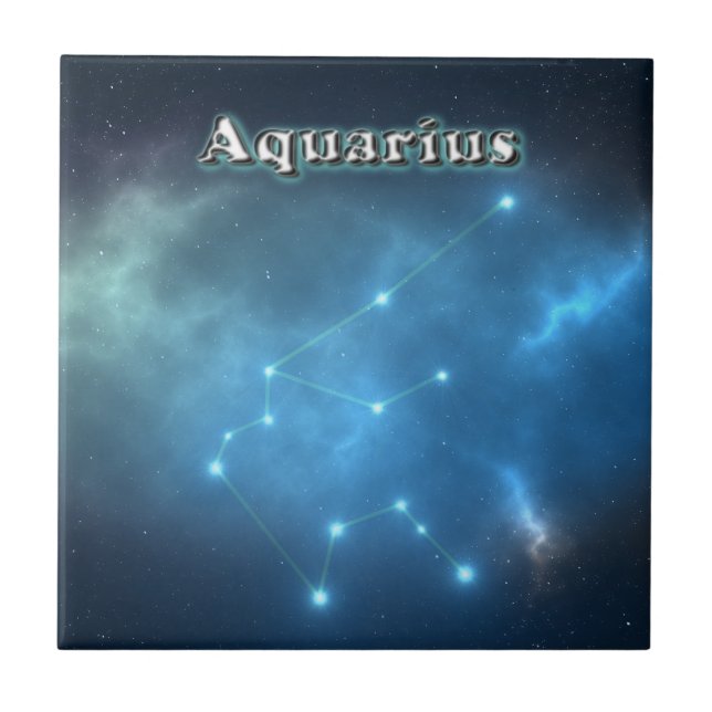 Azulejo De Cerâmica constelação de Aquarius (Frente)