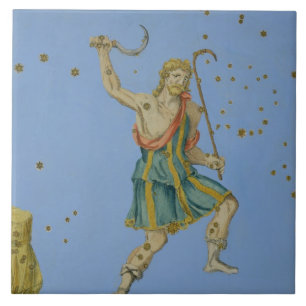 Azulejo De Cerâmica Constelação de Bootes, de "Uranometria" por Joh