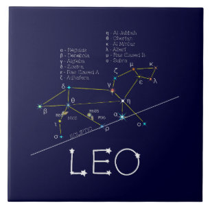 Azulejo De Cerâmica Constelação Zodiac Leo