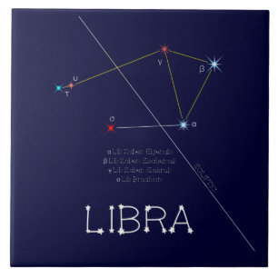 Azulejo De Cerâmica Constelação Zodiac Libra
