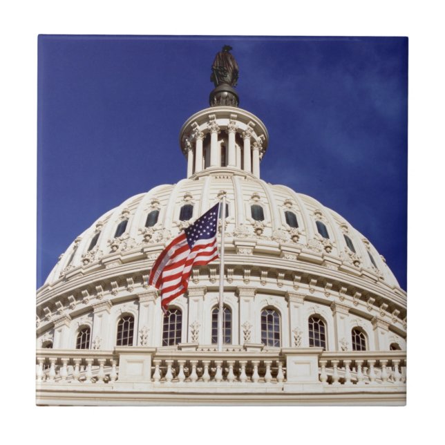 Azulejo De Cerâmica Construção do Capitólio dos E.U., Washington DC (Frente)
