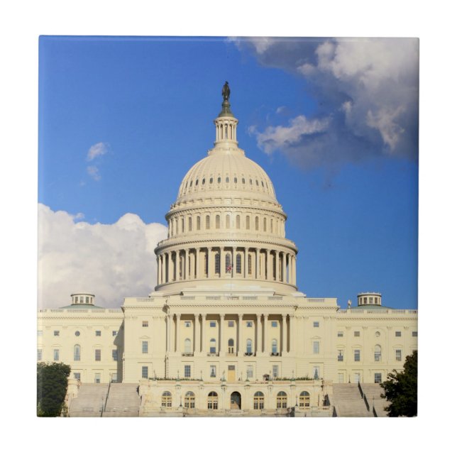 Azulejo De Cerâmica Construção do Capitólio dos E.U., Washington DC, (Frente)