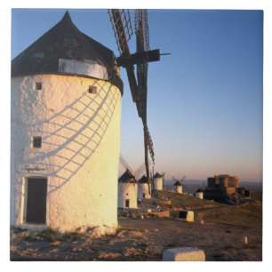 Azulejo De Cerâmica Consuegra, La Mancha, Espanha, moinhos de vento