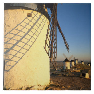 Azulejo De Cerâmica Consuegra, La Mancha, Espanha, moinhos de vento e