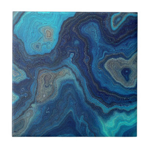 Azulejo De Cerâmica “Contornos Pelágicos” – Uma Paisagem Marítima Abst