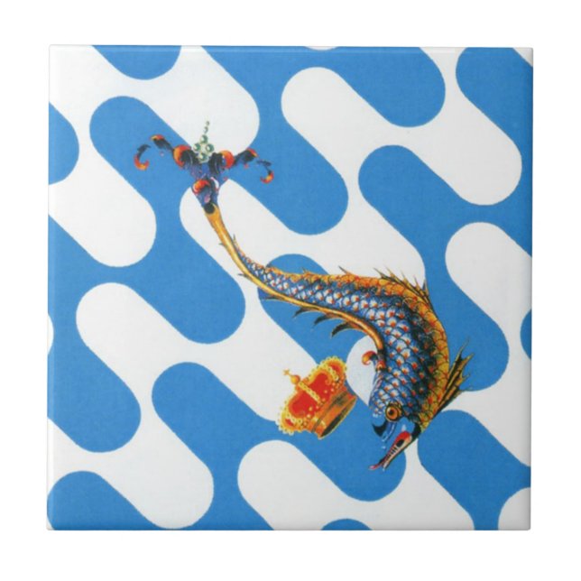 Azulejo De Cerâmica Contrada Capitana dell' Onda (Wave) Palio (Frente)