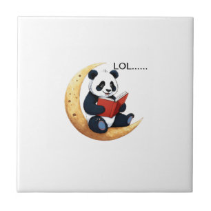 Azulejo De Cerâmica Conversações Moonlit com Panda