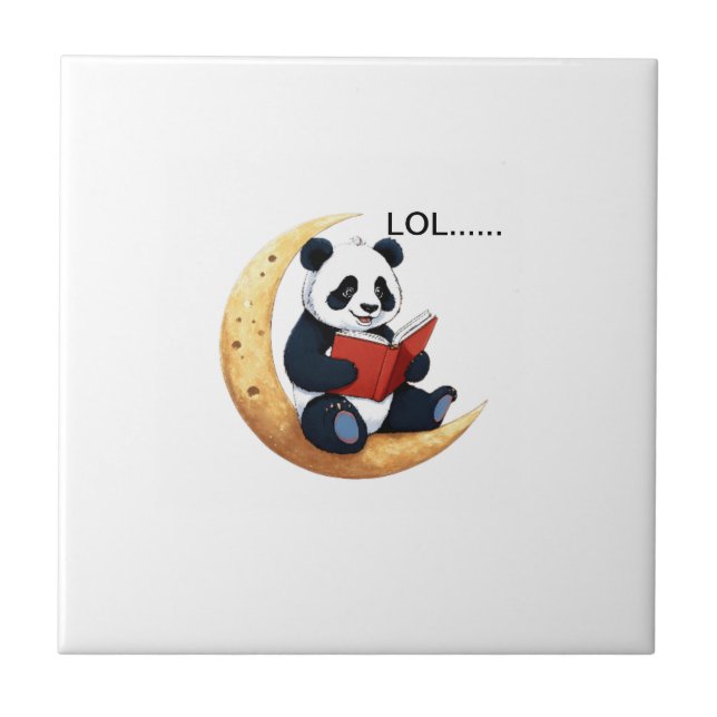 Azulejo De Cerâmica Conversações Moonlit com Panda (Frente)