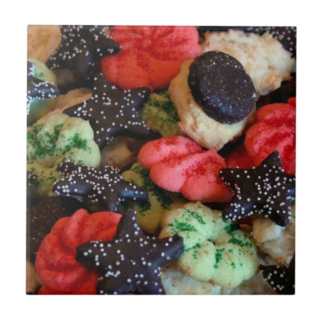 Azulejo De Cerâmica Cookies de Férias (Frente)