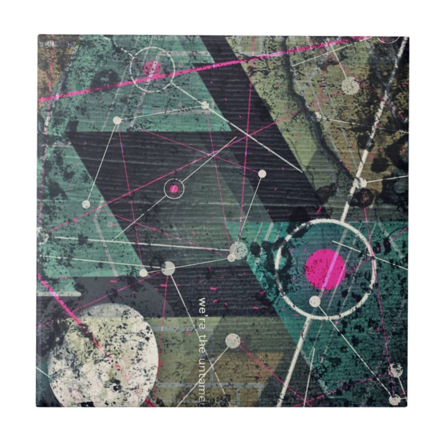 Azulejo De Cerâmica Cool Abstract Digital Graffiti Art Geometic (Frente)