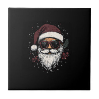 Azulejo De Cerâmica Cool Santa with Sunglasses Christmas