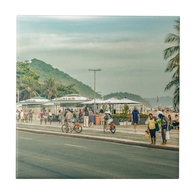 Azulejo De Cerâmica Copacabana Sidewalk Rio de Janeiro Brasil (Frente)