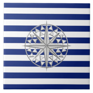 Azulejo De Cerâmica Copassagem do estilo cromo em faixas náuticas