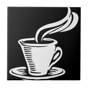 Azulejo De Cerâmica Copo & pires de café retro
