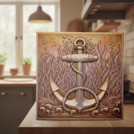 Azulejo De Cerâmica Copper Metallic Iridescent Anchor ID1223