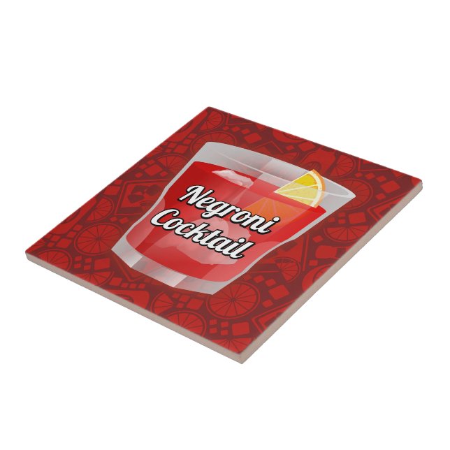 Azulejo De Cerâmica Coquetel Negroni (Lateral)