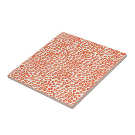 Azulejo De Cerâmica Cor âmbar e Impressão Leopardo Branco