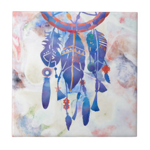 Azulejo De Cerâmica Cor Azul Cor Azul-Rosa Dreamcatcher Modern Boho