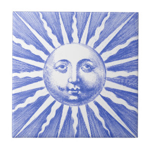 Azulejo De Cerâmica Cor da face azul da pintura antiga