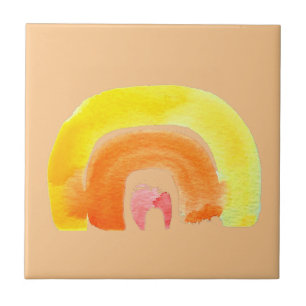 Azulejo De Cerâmica Cor d'água do arco-íris laranja