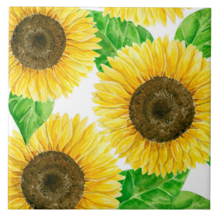 Azulejo De Cerâmica Cor d'água do Sunflower