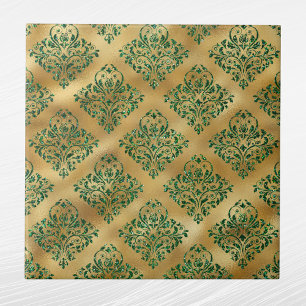 Azulejo De Cerâmica Cor damasco Dourada Glam Green