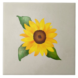 Azulejo De Cerâmica Cor de água Flor Amarelo de Girassol