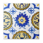 Azulejo De Cerâmica Cor de Água Padrão Azul e Amarelo do Mediterrâneo<br><div class="desc">Apresentando o Azulejo de Cerâmica de Cor-de-Água Padrada para o Mediterrâneo Azul e Amarelo para uma declaração realmente notável e artística em sua cozinha! Com suas matizes arrojadas de padrão azul e amarelo em um efeito de aquarela, esses azulejos exclusivos criam um aspecto exótico, mas eterno, que certamente será um...</div>