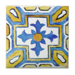 Azulejo De Cerâmica Cor de Água Padrão do Mediterrâneo Azul e Amarelo<br><div class="desc">Apresentando o Azulejo de Cores Aquáticas Padradas de Azul e Amarelo Mediterrâneo para uma declaração realmente notável e artística em sua cozinha! Com suas matizes arrojadas de padrão azul e amarelo em um efeito de aquarela, esses azulejos exclusivos criam um aspecto exótico, mas eterno, que certamente será um início de...</div>