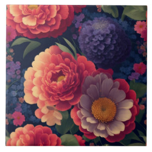 Azulejo De Cerâmica Cor de água rosa-rosa-laranja Elegante