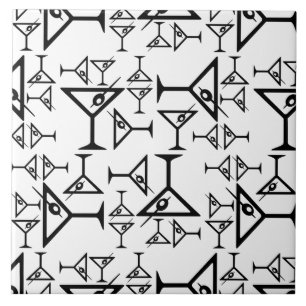 Azulejo De Cerâmica COR DE FUNDO PERSONALIZADA DOS Óculos Martini