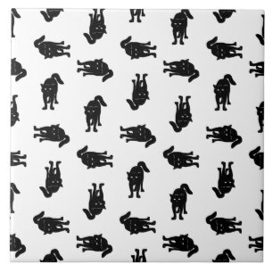 Azulejo De Cerâmica COR DE FUNDO PERSONALIZADO DO Padrão de Gato Pret