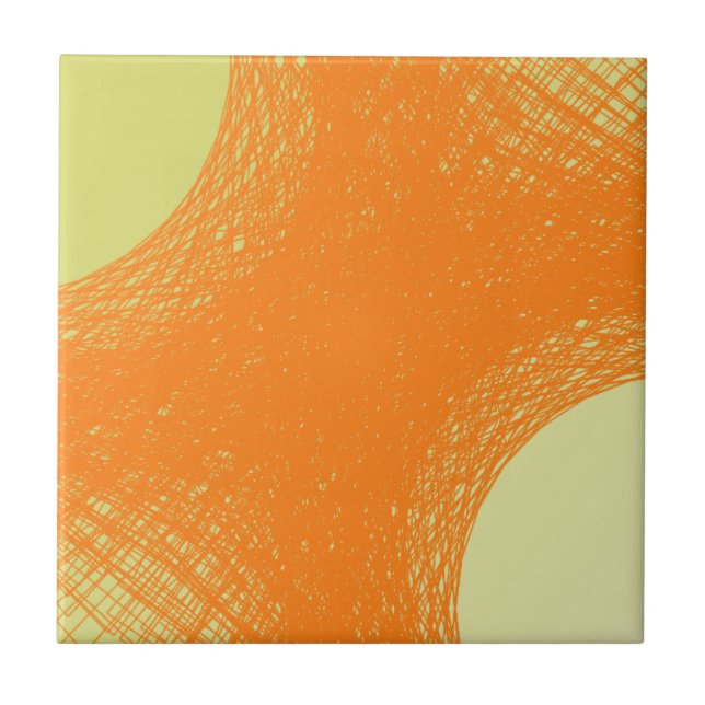 Azulejo De Cerâmica cor de laranja funky (Frente)