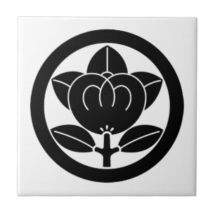 Azulejo De Cerâmica Cor de laranja mandarina em círculo