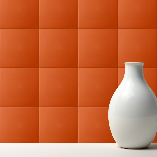 Azulejo De Cerâmica Cor de laranja queimada sólida (Criador carregado)