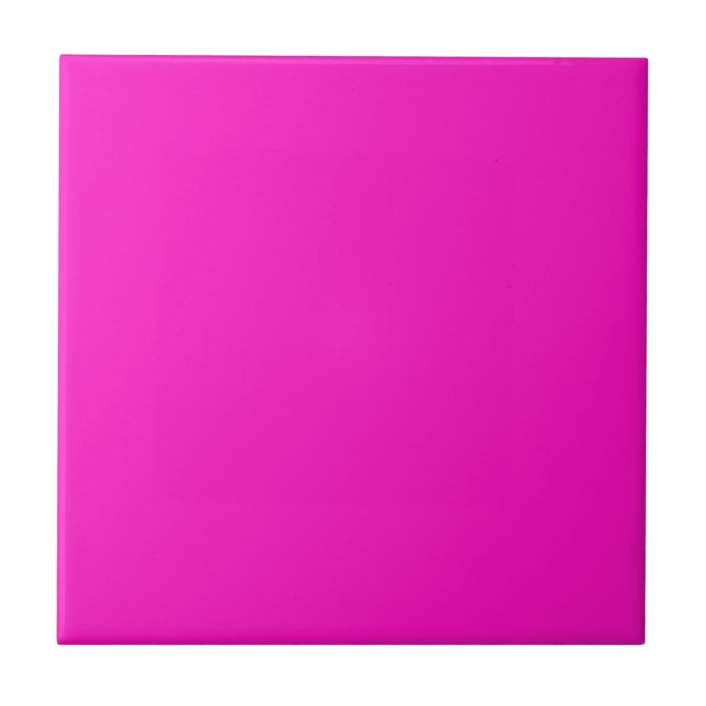 Azulejo De Cerâmica Cor de rosa chocante (Frente)