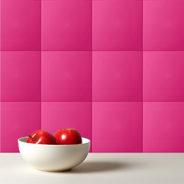 Azulejo De Cerâmica Cor-de-rosa elétrico sólido (Criador carregado)