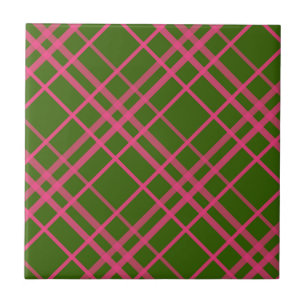 Azulejo De Cerâmica Cor-de-rosa sobre o Design de padrão de Xadrez do