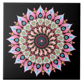 Azulejo De Cerâmica, Cor-De-Rosa, Verde E Azul, De