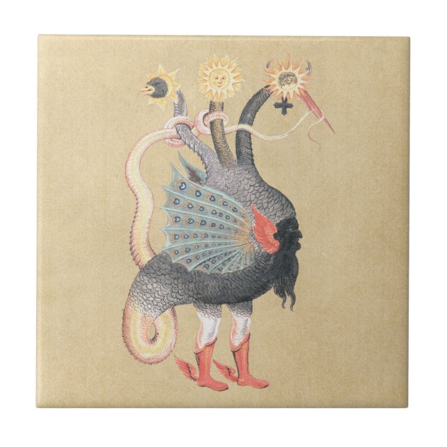 Azulejo De Cerâmica Cor do pitão da alquimia (Frente)