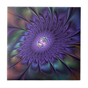 Azulejo De Cerâmica Cor Floral Abstrata Moderna Colorida Tendência