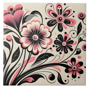 Azulejo De Cerâmica Cor rosa-branca, pop