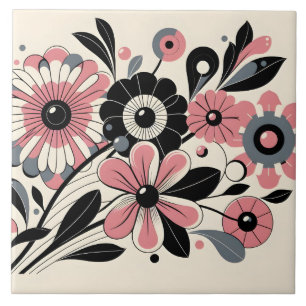 Azulejo De Cerâmica Cor rosa-branca, pop