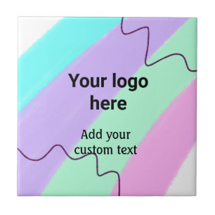 Azulejo De Cerâmica Cor simples pastel adicione seu logotipo texto per